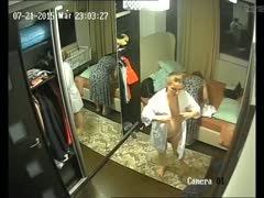 Wives assist one another in masturbating without realizing that a covert camera is in place.